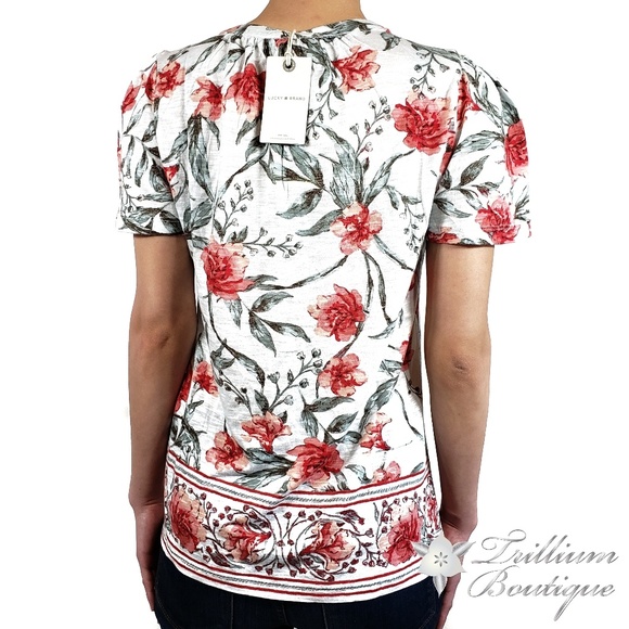 LUCKY BRAND Women's Printed Tie Front Blouse NWT - Picture 6 of 9